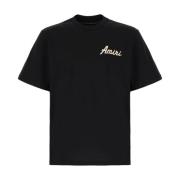 Amiri Avslappnad Bomull T-shirt för Män Black, Herr