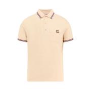 Valentino Piquet Polo Shirt med VLogo Patch Beige, Herr