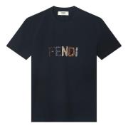 Fendi Kortärmad rund hals T-shirt Black, Dam