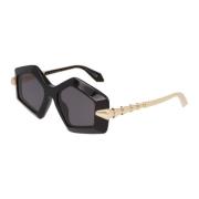 Bvlgari Oregelbunden Metallram Solglasögon Black, Unisex