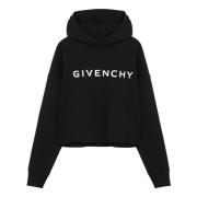 Givenchy Archetype Cropped Hoodie Black, Dam