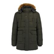 Guess Faux Fur Hooded Puffer Jacket Green, Herr