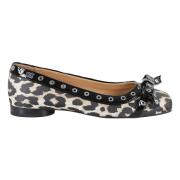 Ganni Satin Print Eyelets Bow Multicolor, Dam