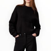 Calvin Klein Regular Sweater med Logo Intarsia Black, Dam