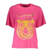 Cavalli Class Rosa Bomull Dam T-shirt Pink, Dam