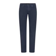 Kiton Slim Fit Linnebyxor Blue, Herr