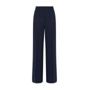 Kiton Herringbone Wool Trousers Blue, Dam