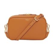 Kiton Kamel Kalvskinn Crossbody Mini Väska Brown, Dam