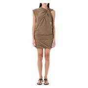 Isabel Marant Étoile Ljus Khaki Bomull Mini Klänning Brown, Dam