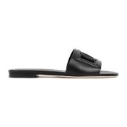 Dolce & Gabbana Svarta Läder Mandel Tå Sandaler Black, Dam