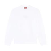 Diesel Vit Cut-Out Sweatshirt White, Herr