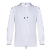 Kiton Vit Dragkedja Huva Tröja White, Herr