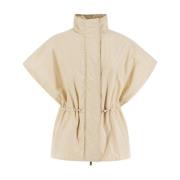 Fabiana Filippi Oversized Cape Jacket med Midja Gathering Beige, Dam