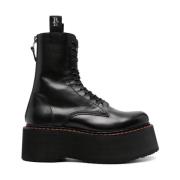 R13 Stackboot Snörkängor Black, Dam