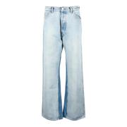 Amish Bomull Denim Jeans Blue, Dam