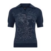 Etro Polo med dekorativt mönster Blue, Dam