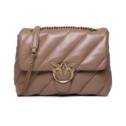 Pinko Beige Love Bag Puff Quilted Leather Beige, Dam