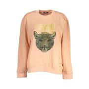 Cavalli Class Elegant Rosa Fleece Sweatshirt Pink, Dam