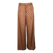 Think! Polyester Stiliga Byxor Brown, Dam