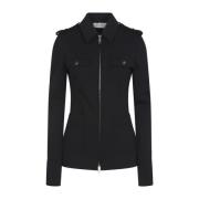 Sportmax Stickad stretchig ulljacka Black, Dam