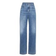 Khaite Ljusblå High-Waisted Denim Jeans Blue, Dam