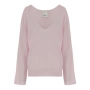 Allude Rosa V-ringad Ull Kashmir Tröja Pink, Dam