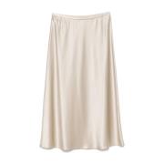 Max Mara Lyxig Beige Sidenskjol Beige, Dam