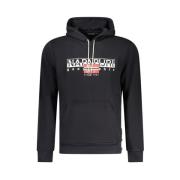 Napapijri Svart Bomull Huva Sweatshirt med Logo Black, Herr