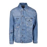 Dolce & Gabbana Stilig Bomulls Jacka Blue, Herr