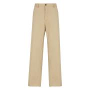 Dsquared2 Beige Bomullsbyxor med Framknappar Beige, Herr