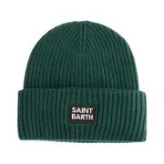 MC2 Saint Barth Räfflad Patch Logo Beanie Mössa Green, Herr