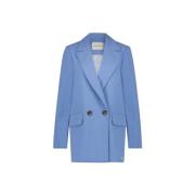 Fabienne Chapot Oversized Blazer med Klisk Krage Blue, Dam