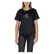 Calvin Klein Jeans Kortärmad Bomull T-shirt Kollektion Black, Dam