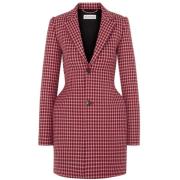 Balenciaga Puffy Effekt Ullrutig Blazer Jacka Red, Dam