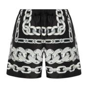 Versace Badshorts med Medusa Chains-tryck Black, Herr