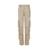 Dolce & Gabbana Cargo Jeans med Logo Plaque Beige, Dam