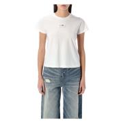 MM6 Maison Margiela Vit Etikett T-shirt Bomull Regular Fit White, Dam