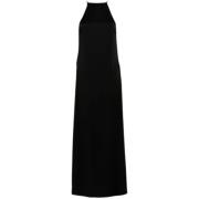 Saint Laurent Satin Cut-Out Detail Klänning Black, Dam