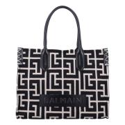 Balmain Svart/elfenben B-Army Shopper Handväska Multicolor, Dam