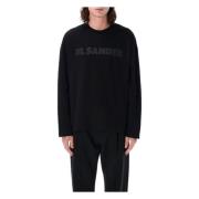 Jil Sander Svart Logot-shirt Oversized Stil Black, Herr