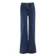 Zimmermann Utställda Wide Leg Jeans Blue, Dam