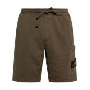 Stone Island Grön Elastisk Dragsko Shorts Green, Herr