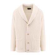 Hugo Boss Oversize Ull Kashmir Siden Kofta White, Herr