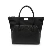 Maison Margiela Svart Kornig Canvas Toteväska Black, Dam