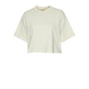 Autry Räfflad hals Oversized T-shirt Beige, Dam