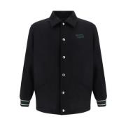 Maison Kitsuné Quiltad ull Varsity jacka med monogram Black, Herr