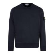 Stone Island Logo Crewneck Sweatshirt Blue, Herr