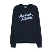 Maison Kitsuné Blå Tröja för Män Aw24 Blue, Herr