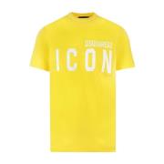 Dsquared2 Icon Print Logo T-shirt Yellow, Herr