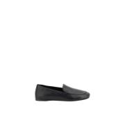 Khaite Rund Tå Läder Loafers med Platt Sula Black, Dam